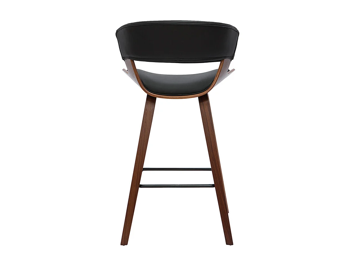 Design-Barhocker schwarz mit dunklem Holz H 65 cm (2er-Set) SYRAH