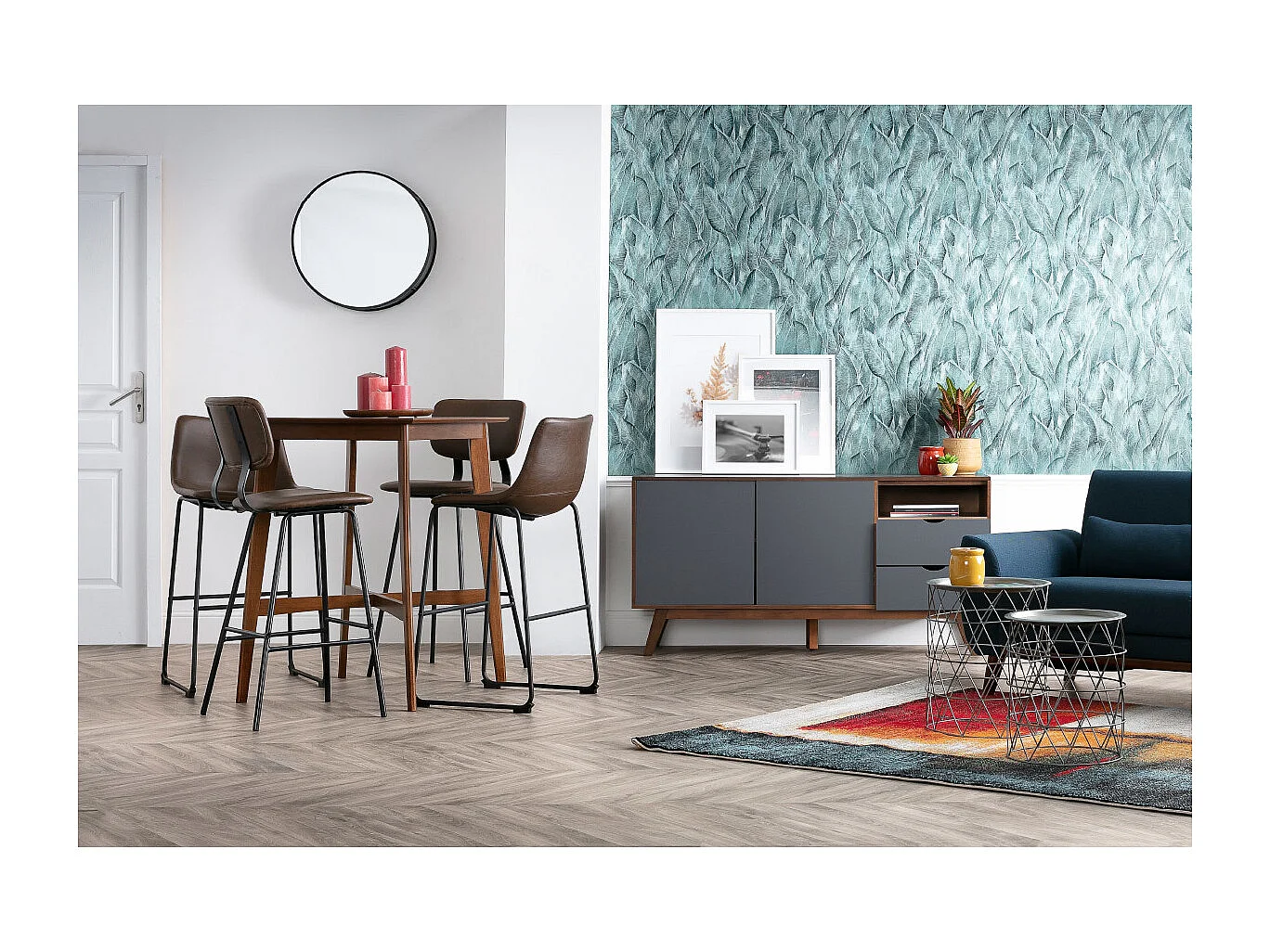 Design-Barhocker Schwarz mit Metallbeinen 75 cm (2 Stk.) LAB