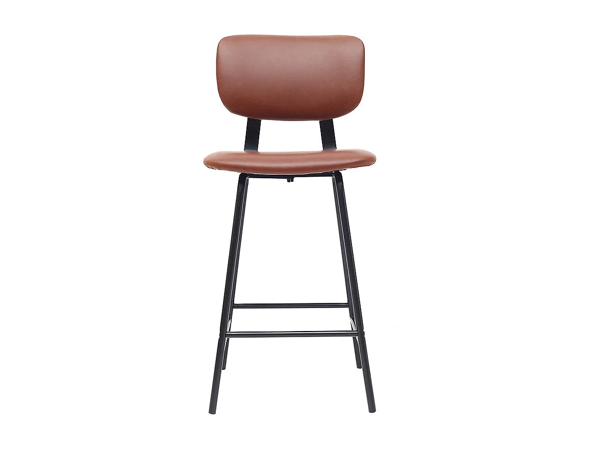 Taburetes de bar vintage marrón claro con patas en metal 65cm (lote de 2) LAB