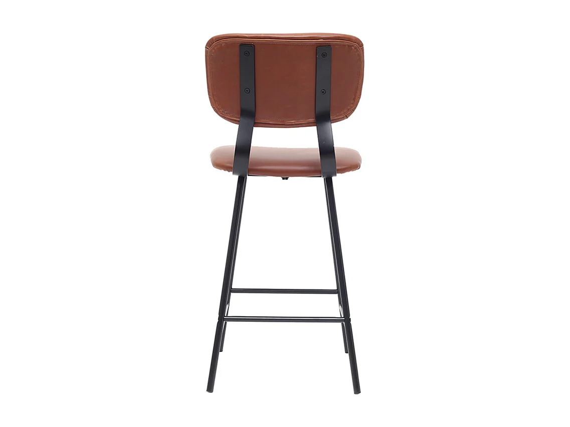 Tabourets de bar vintage marron clair avec pieds métal 65 cm (lot de 2) LAB