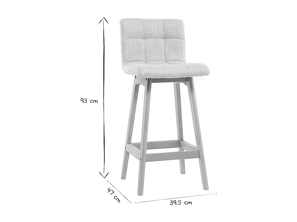 Taburete de bar madera y azul petróleo 65cm lote de 2 KLARIS