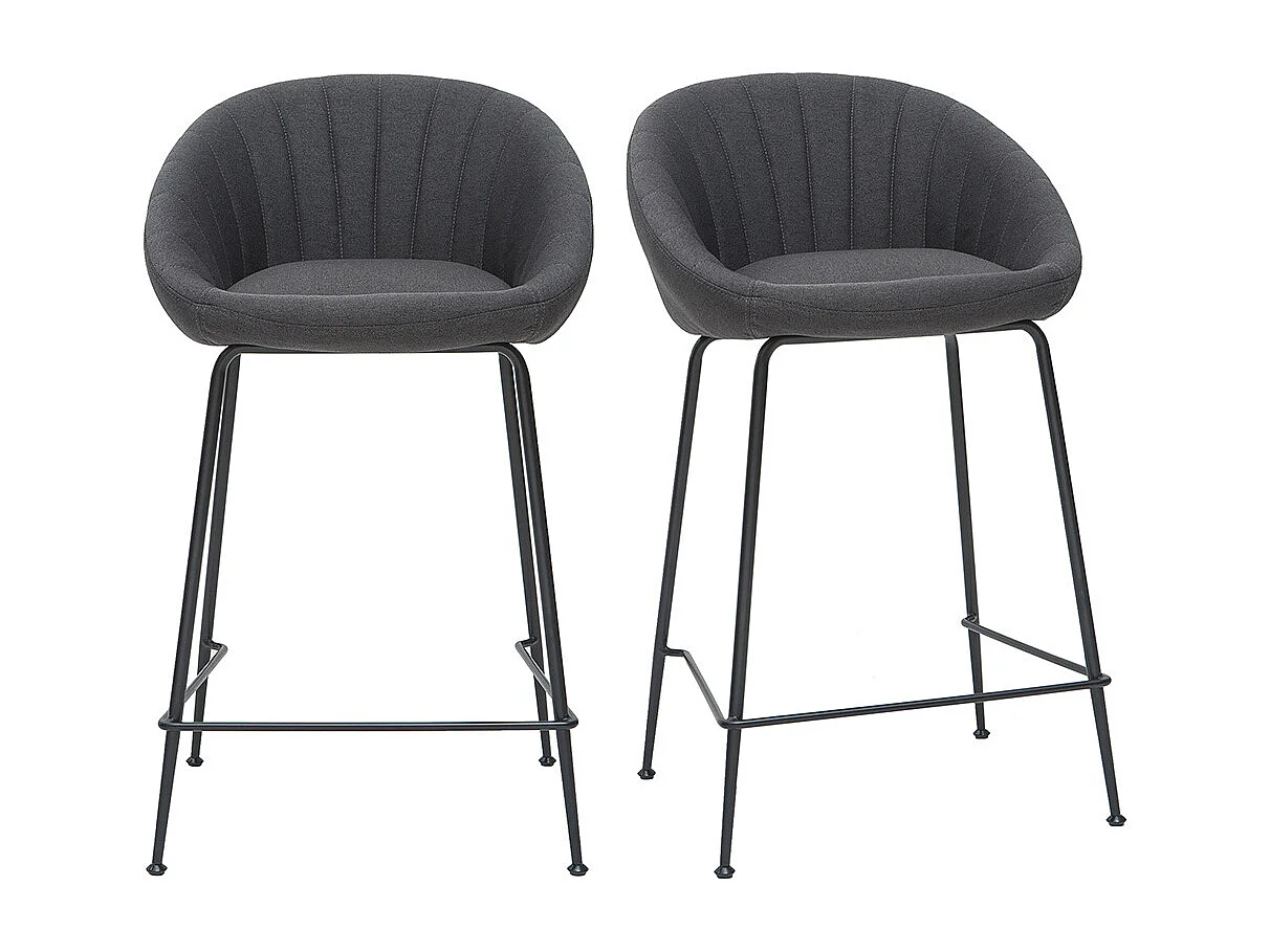 Taburetes de bar tejido gris oscuro 65 cm (lote de 2) SHERU