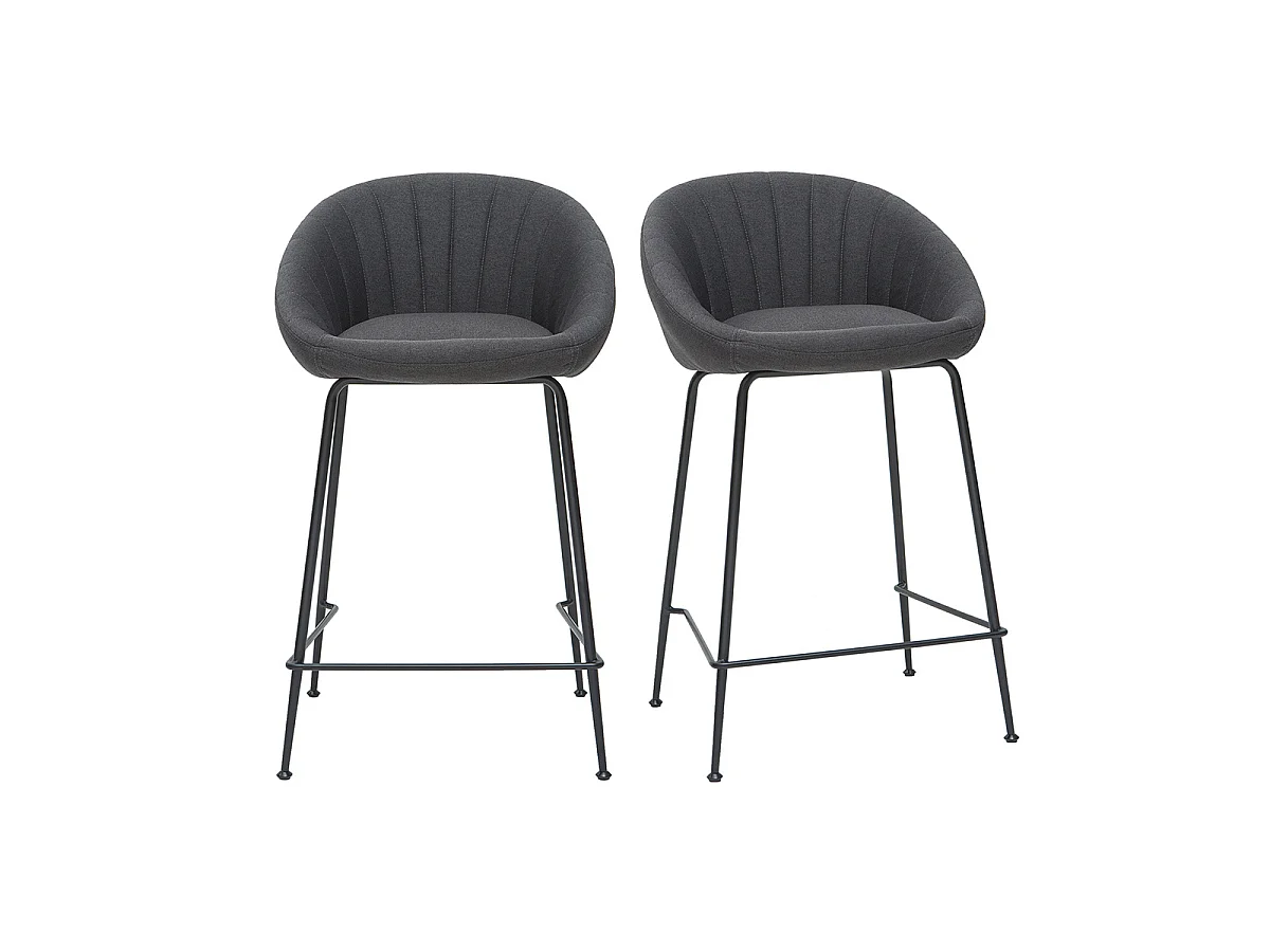 Taburetes de bar tejido gris oscuro 65 cm (lote de 2) SHERU