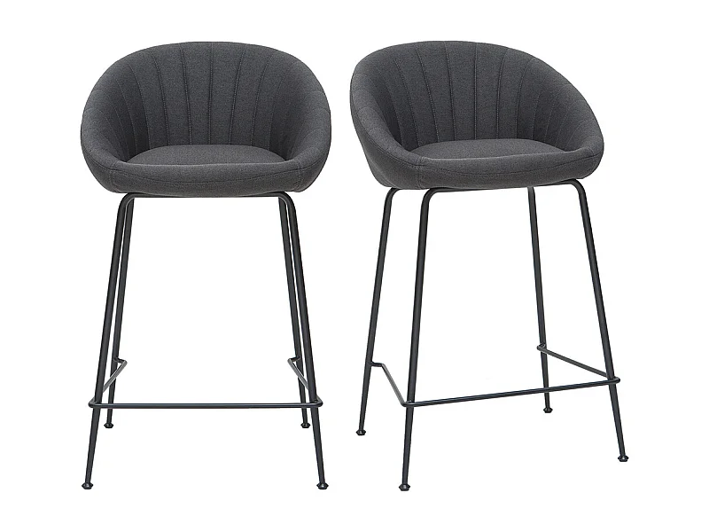 Taburetes de bar tejido gris oscuro 65 cm (lote de 2) SHERU