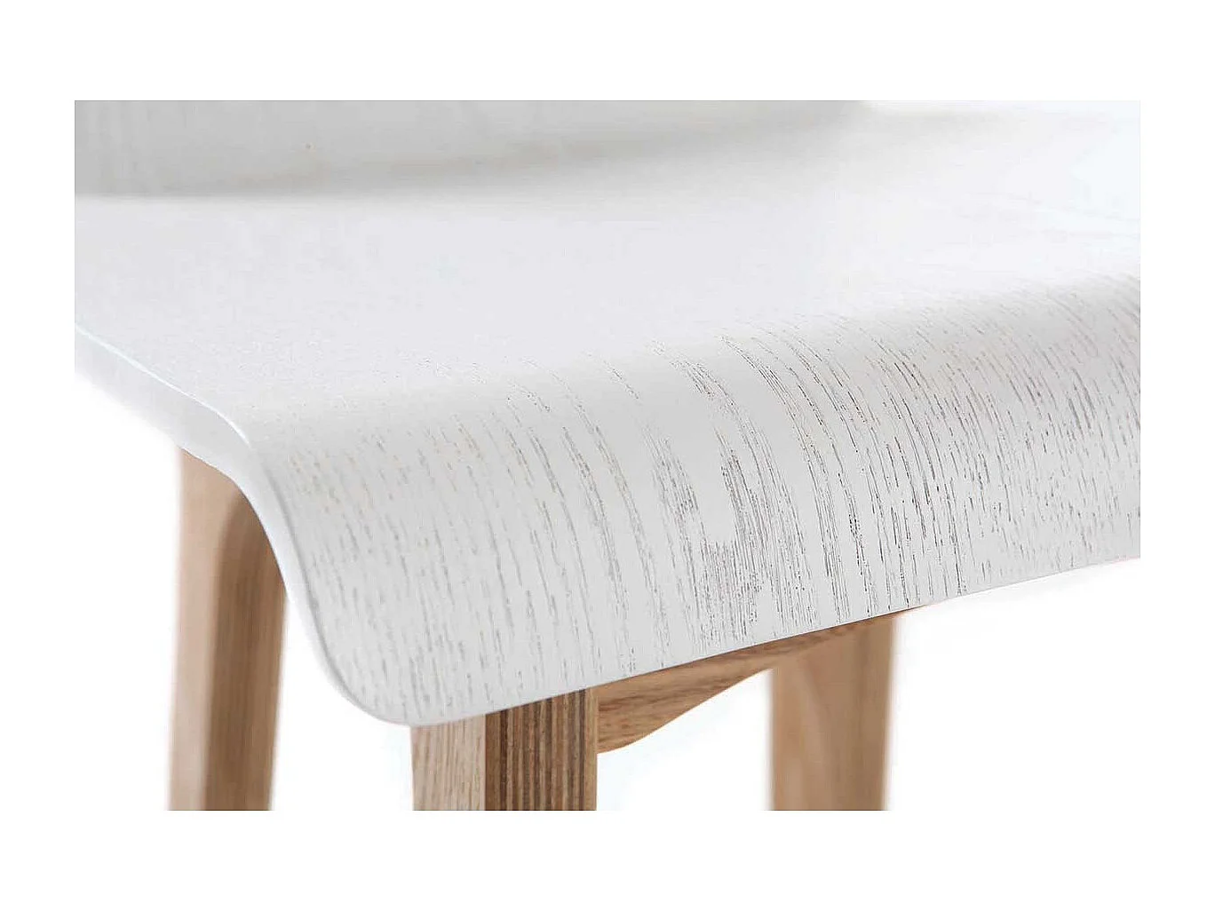Design-Barhocker / -stuhl Holz naturfarben und Weiß skandinavisch BALTIK
