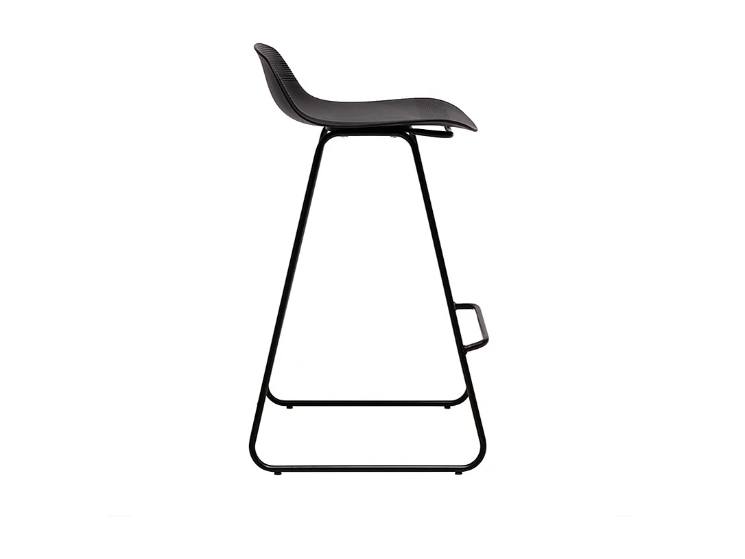 Tabourets de bar design noirs H65 cm (lot de 2) ELLA