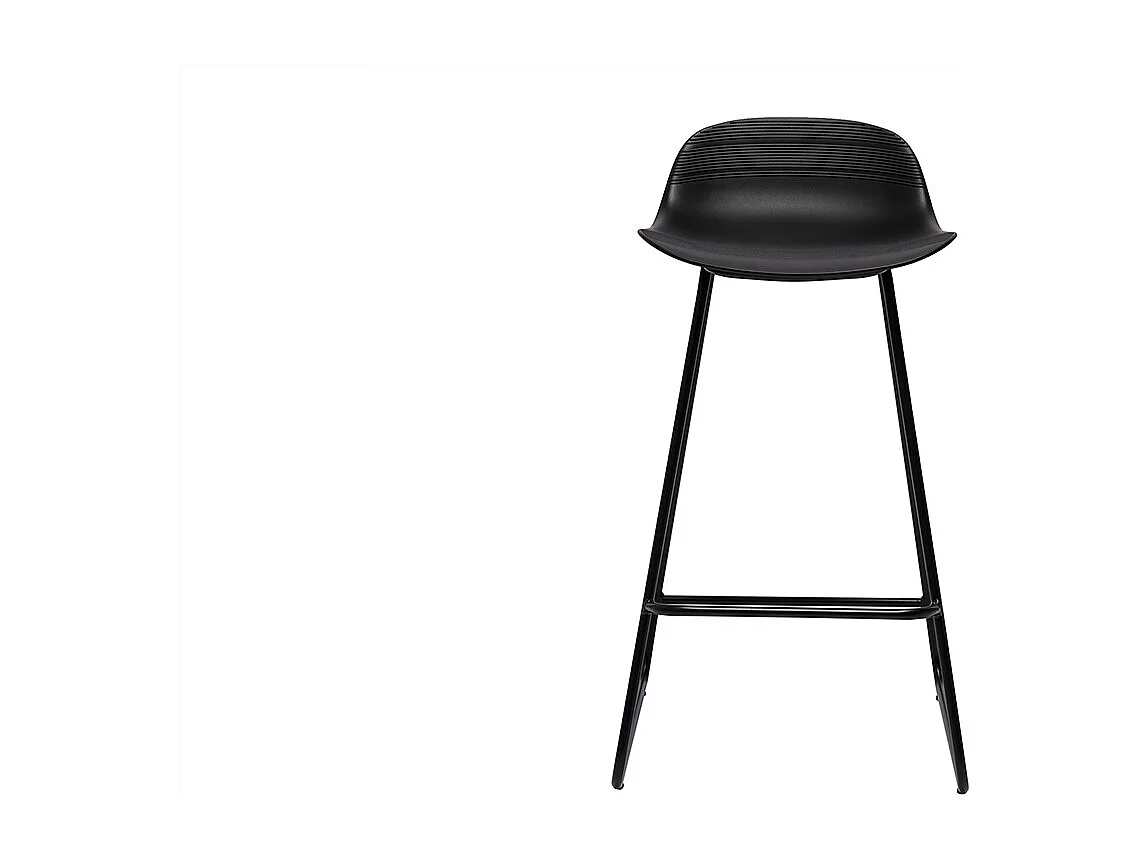 Set di 2 sgabelli da bar sedile nero base nero H65 cm ELLA