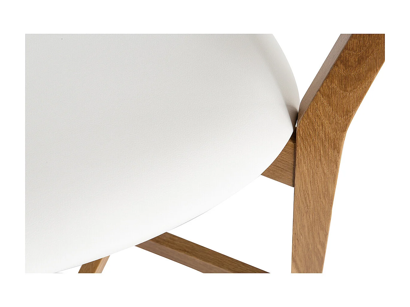 Barhocker H65 Design Eichenholz und weiße Sitzfläche H65 cm LUCIA