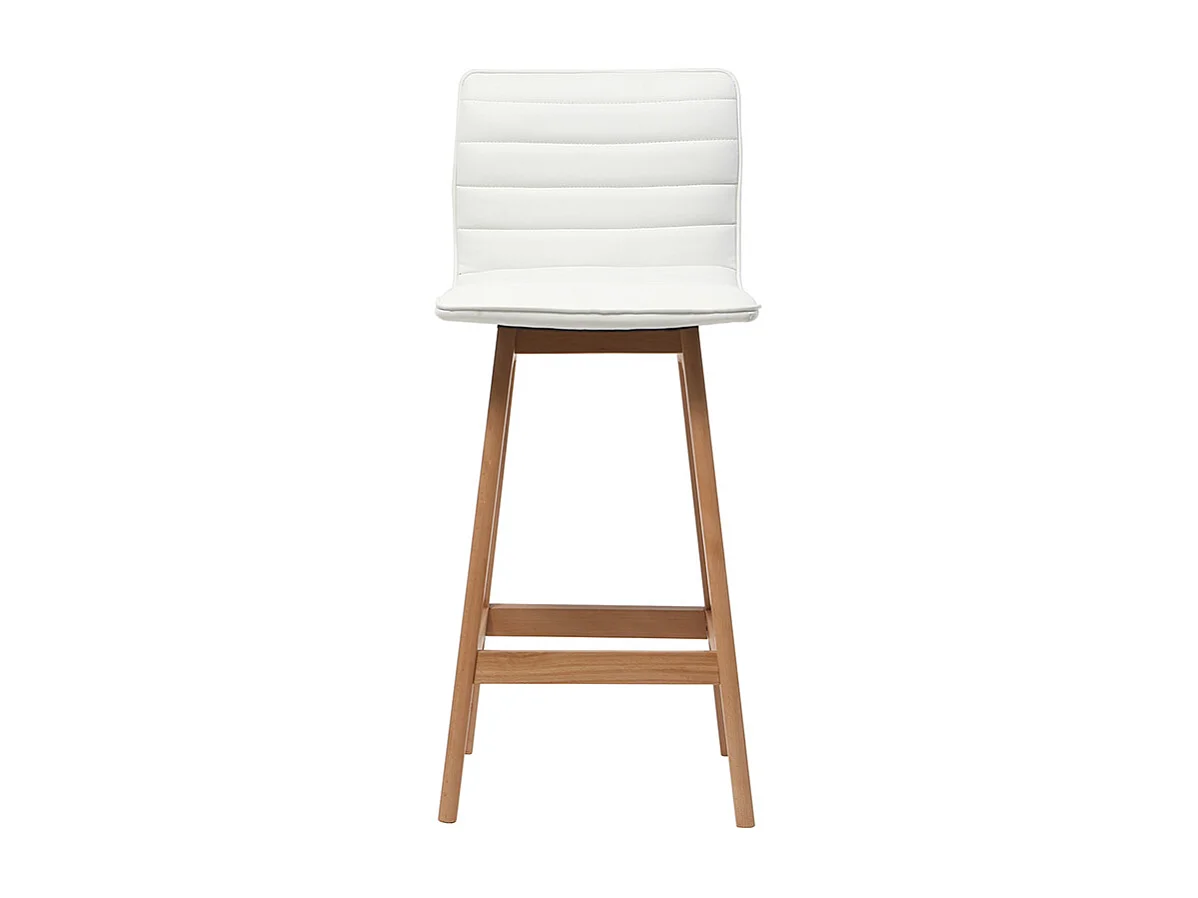 Design-Barhocker Holz und PU Weiß 65 cm 2 Stck. EMMA