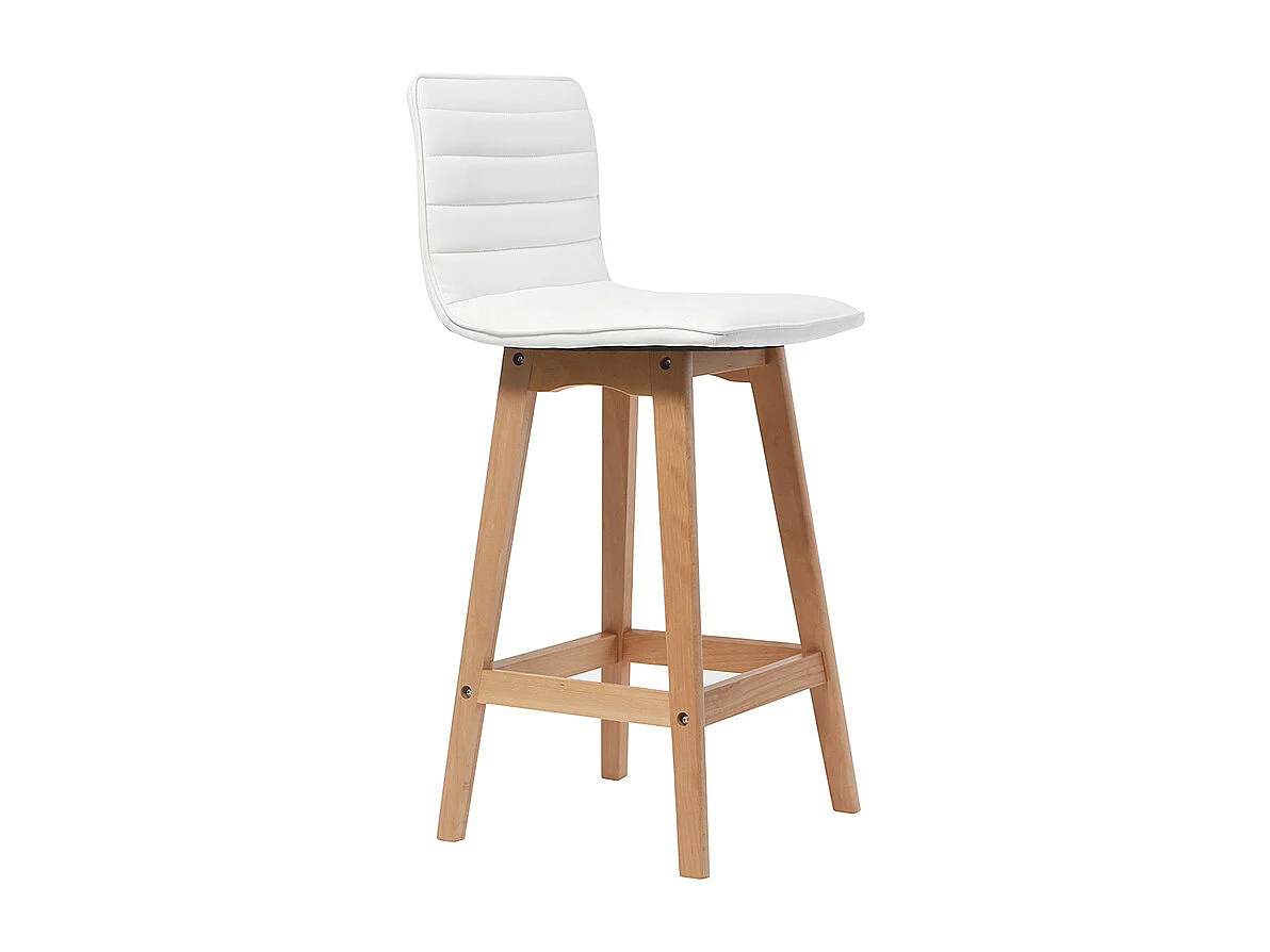 Design-Barhocker Holz und PU Weiß 65 cm 2 Stck. EMMA