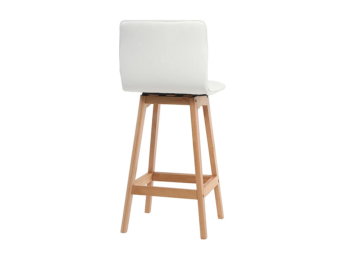 Design-Barhocker Holz und PU Weiß 65 cm 2 Stck. EMMA