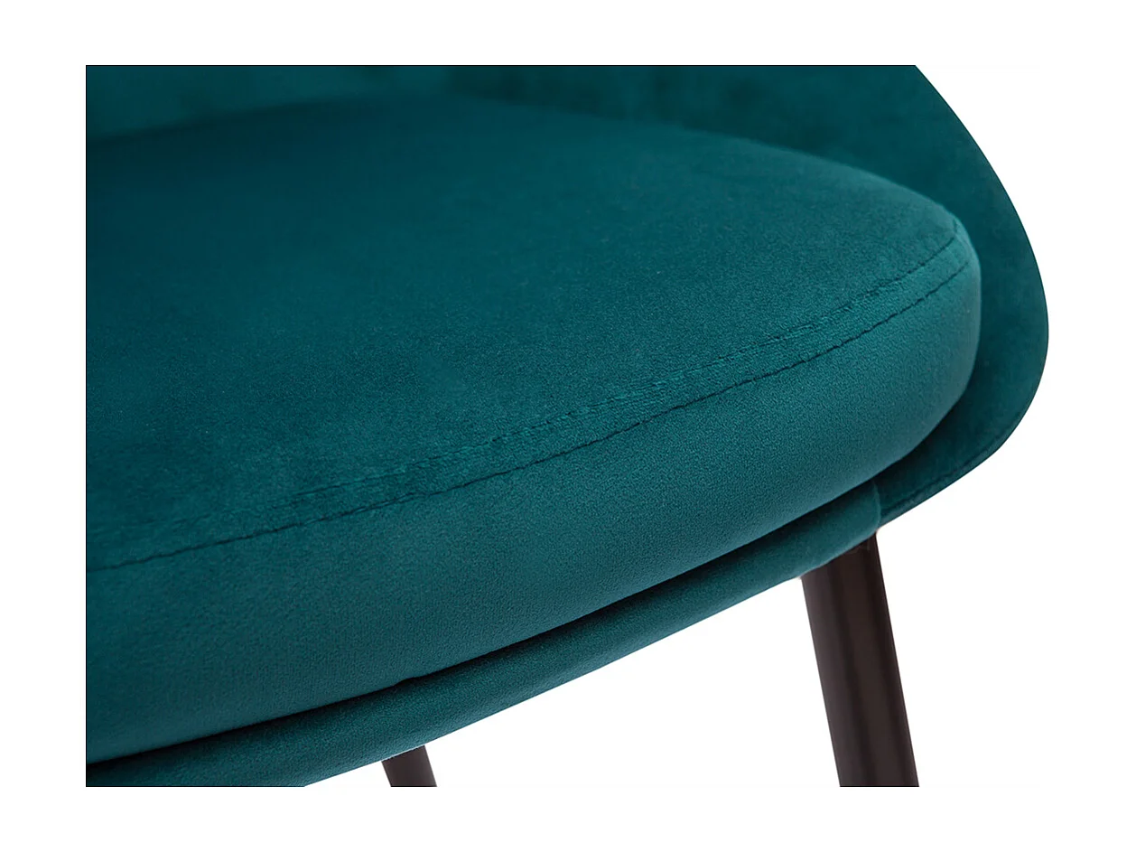 Tabourets de bar en tissu velours bleu pétrole et métal noir H65 cm (lot de 2) HOLO