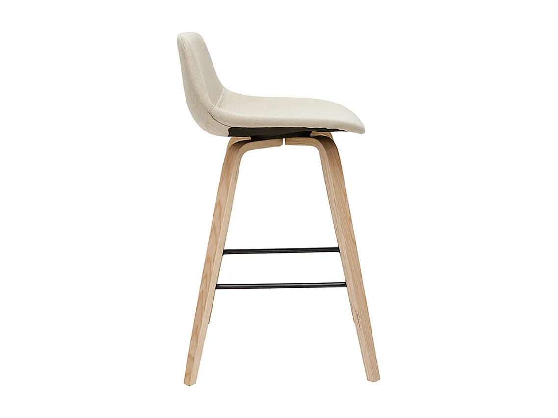 Tabourets de bar scandinaves beige et bois clair H65 cm (lot de 2) NONIE