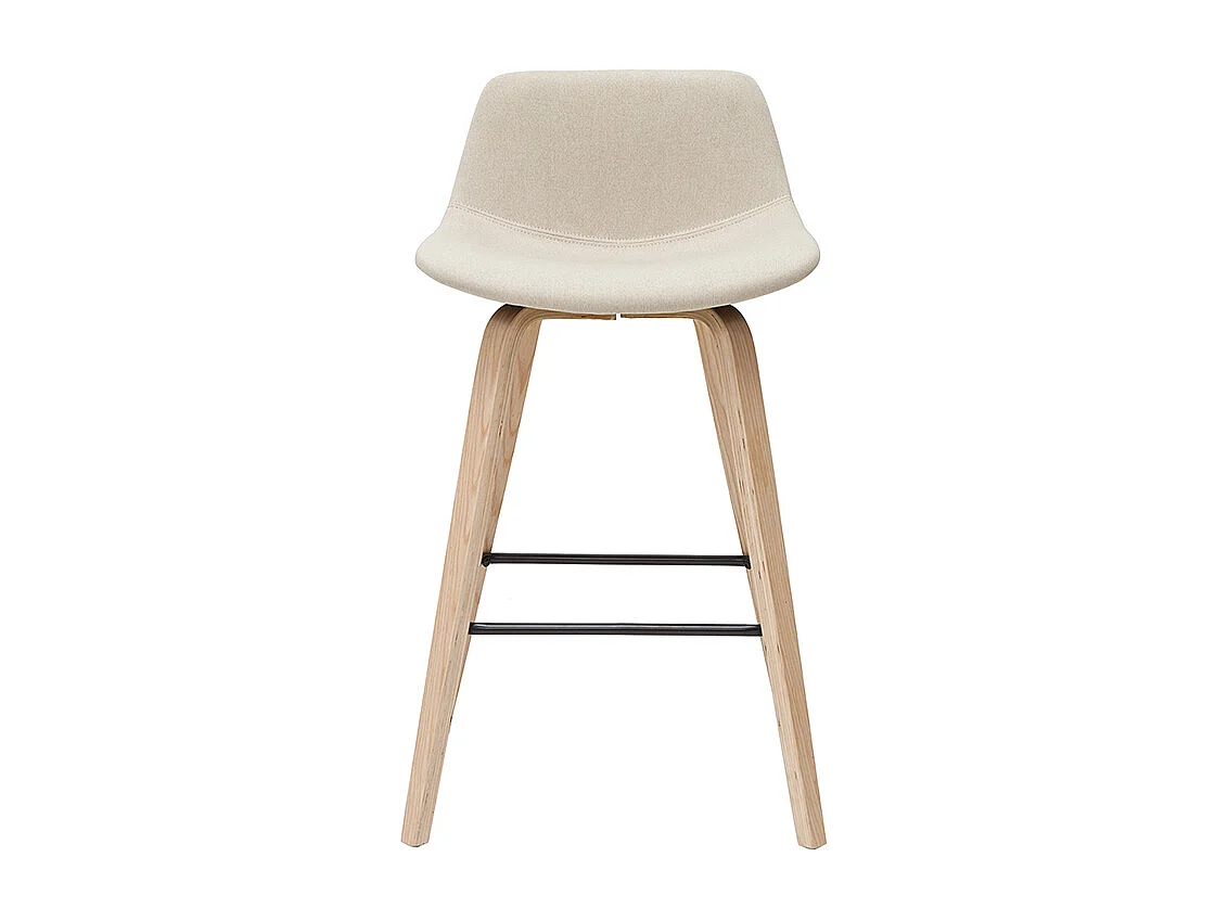 Tabourets de bar scandinaves beige et bois clair H65 cm (lot de 2) NONIE