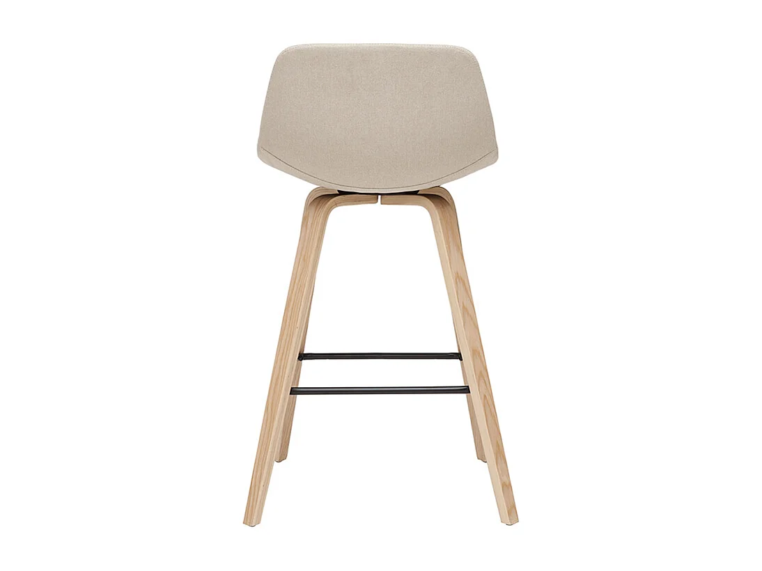 Tabourets de bar scandinaves beige et bois clair H65 cm (lot de 2) NONIE