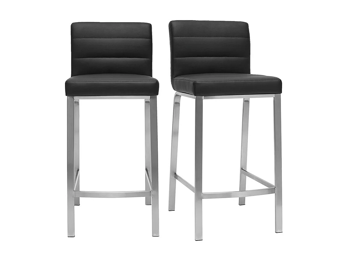 Tabourets de bar design noirs 66 cm (lot de 2) TOMY