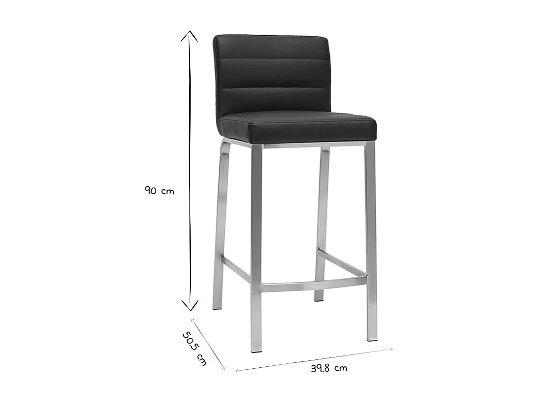 Tabourets de bar design noirs 66 cm (lot de 2) TOMY