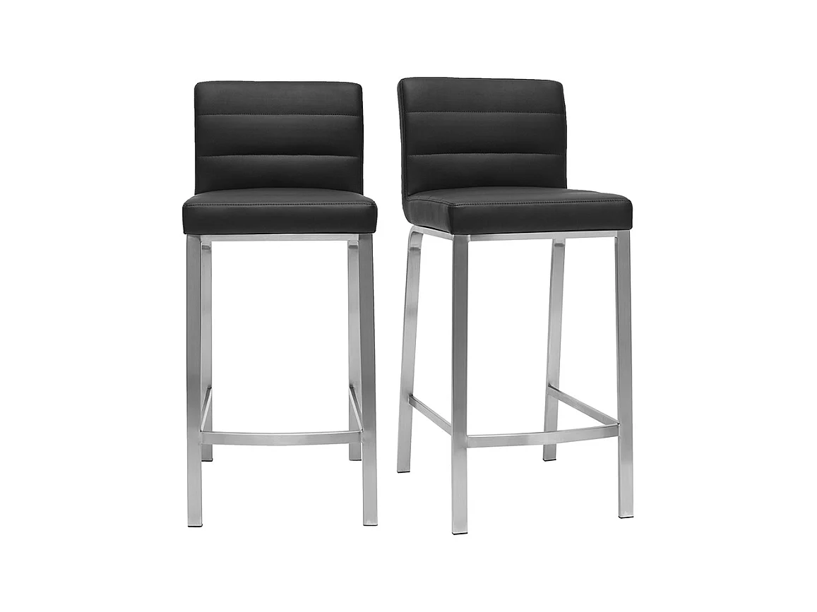 Tabourets de bar design noirs 66 cm (lot de 2) TOMY