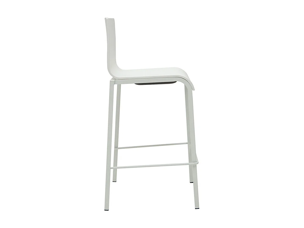 Tabourets de bar design empilables blancs H65 cm (lot de 2) KUPA