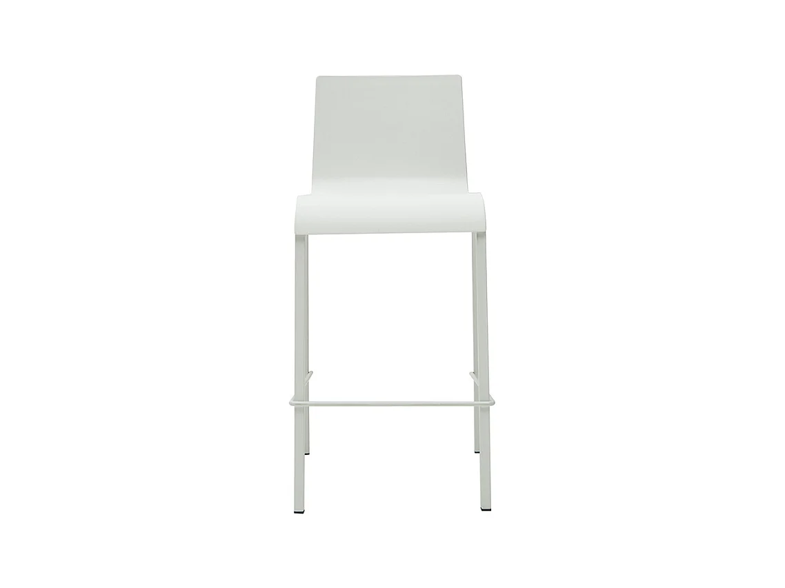 Tabourets de bar design empilables blancs H65 cm (lot de 2) KUPA