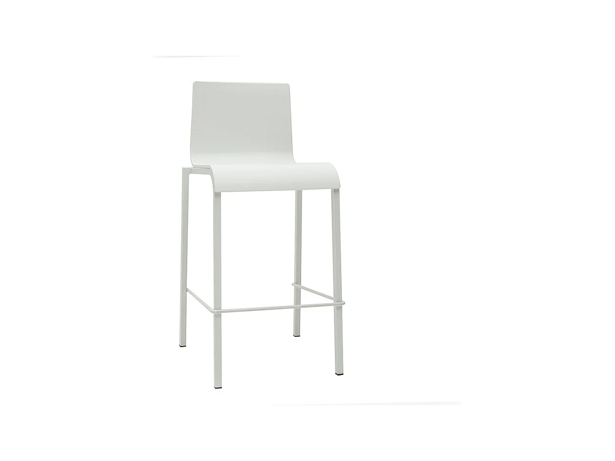 Tabourets de bar design empilables blancs H65 cm (lot de 2) KUPA