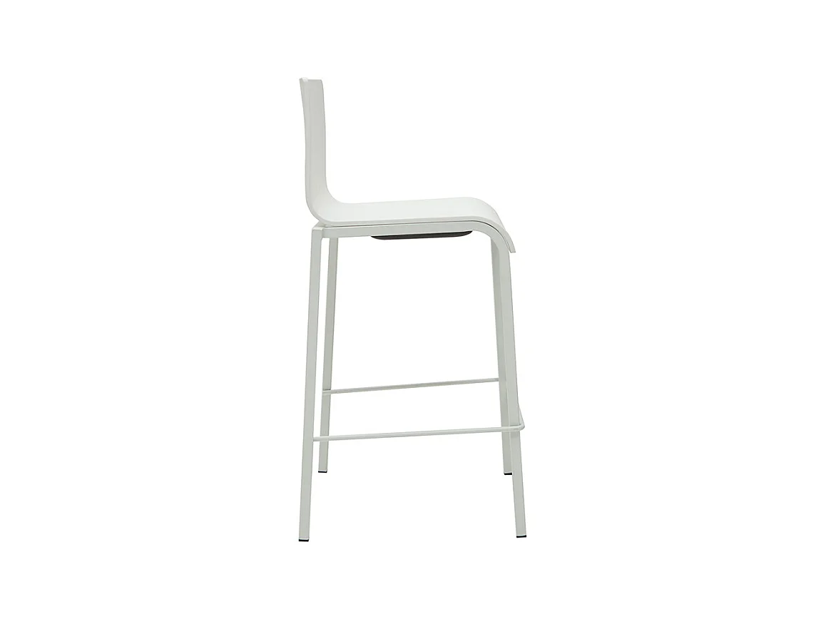 Tabourets de bar design empilables blancs H65 cm (lot de 2) KUPA