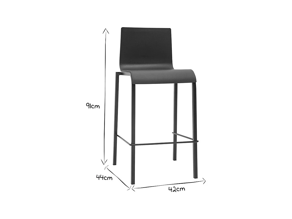 Tabourets de bar design empilables blancs H65 cm (lot de 2) KUPA