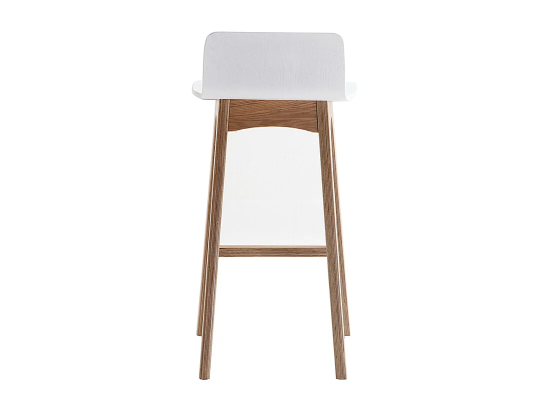 Skandinavischer Barhocker in Weiß mit hellem Holz H65 cm (2er-Set) BALTIK