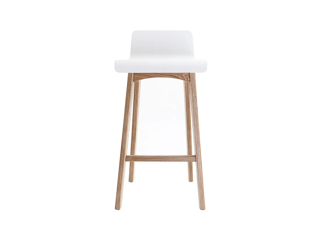 Sgabelli da bar scandinavi legno chiaro e bianco H65 cm (set di 2) BALTIK
