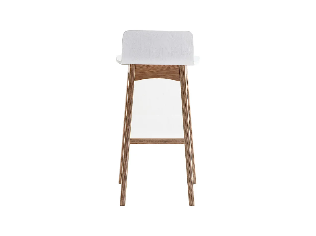 Sgabelli da bar scandinavi legno chiaro e bianco H65 cm (set di 2) BALTIK