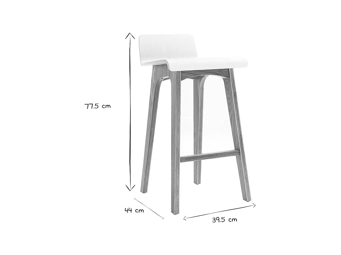 Sgabelli da bar scandinavi legno chiaro e bianco H65 cm (set di 2) BALTIK