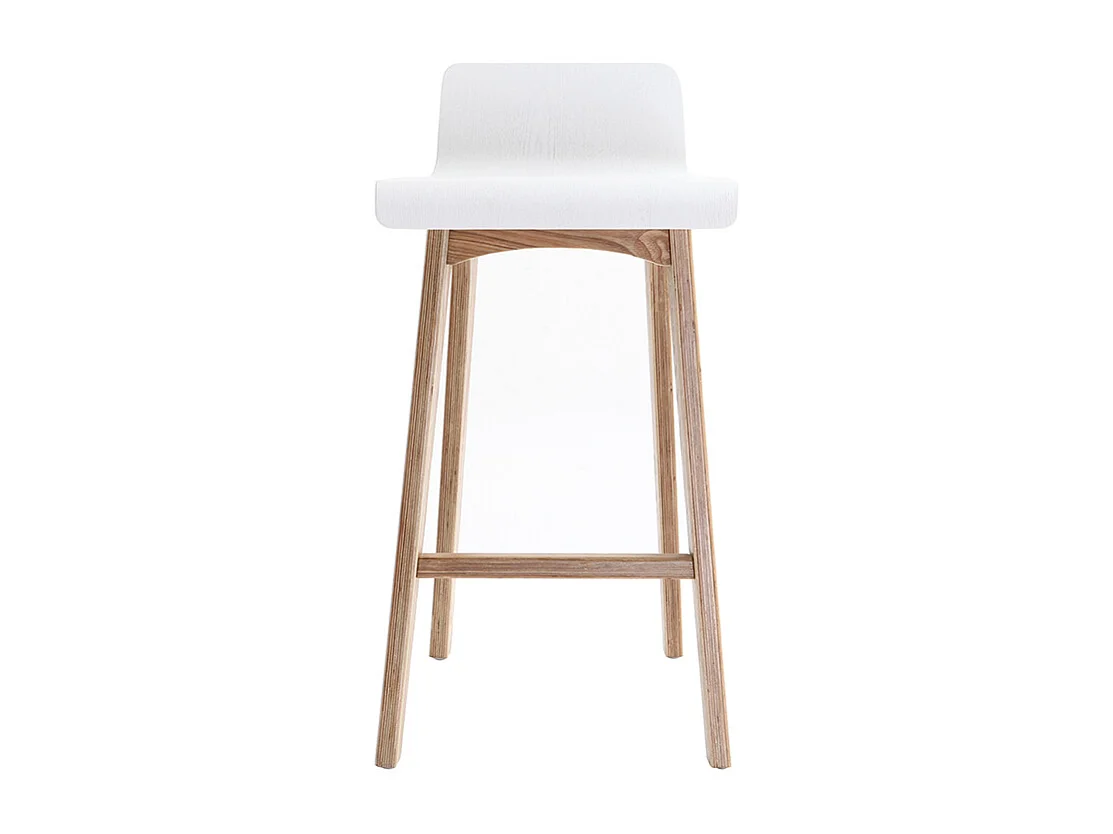 Tabourets de bar scandinaves bois clair et blanc H65 cm (lot de 2) BALTIK