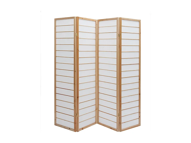 Biombo japonés de madera natural y papel de arroz GIBON