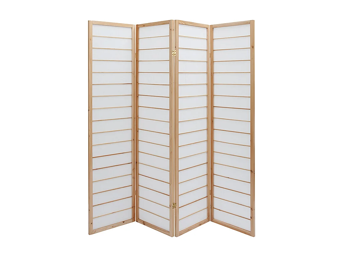 Paravento giapponese in legno naturale e carta di riso GIBON