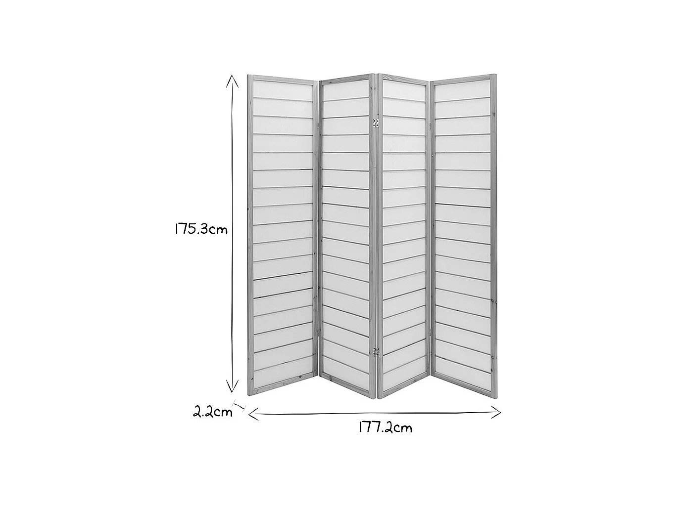 Paravento giapponese in legno naturale e carta di riso GIBON