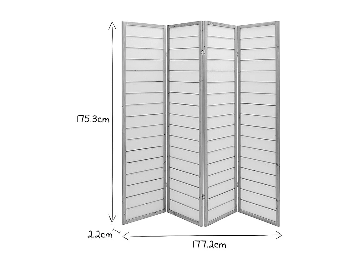 Paravento giapponese in legno naturale e carta di riso GIBON