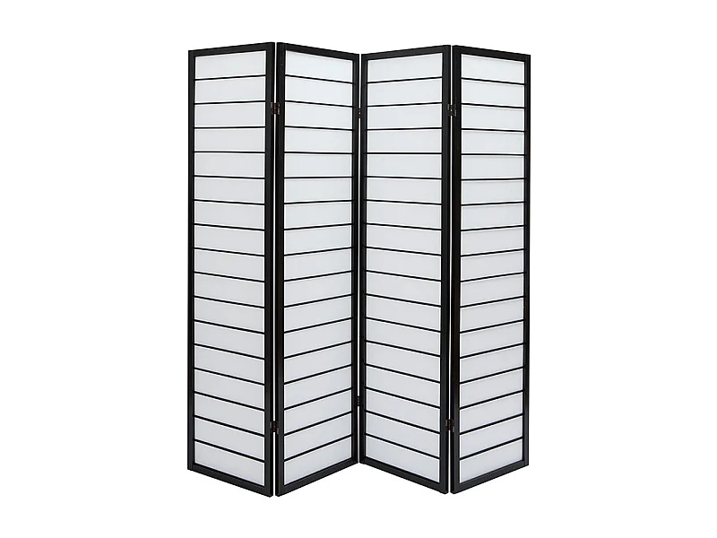 Paravent japonais en bois noir et papier de riz L177 cm GIBON