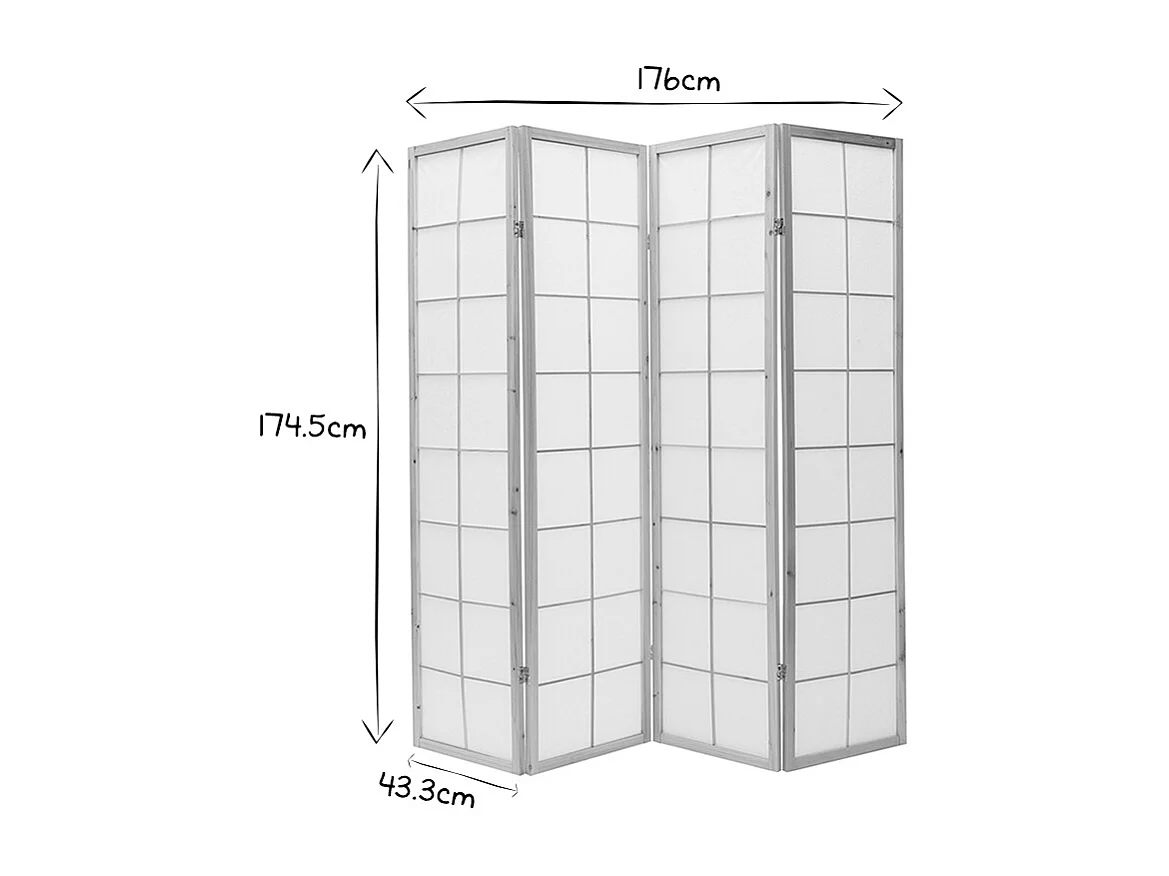 Paravento giapponese in legno e carta IKUYO