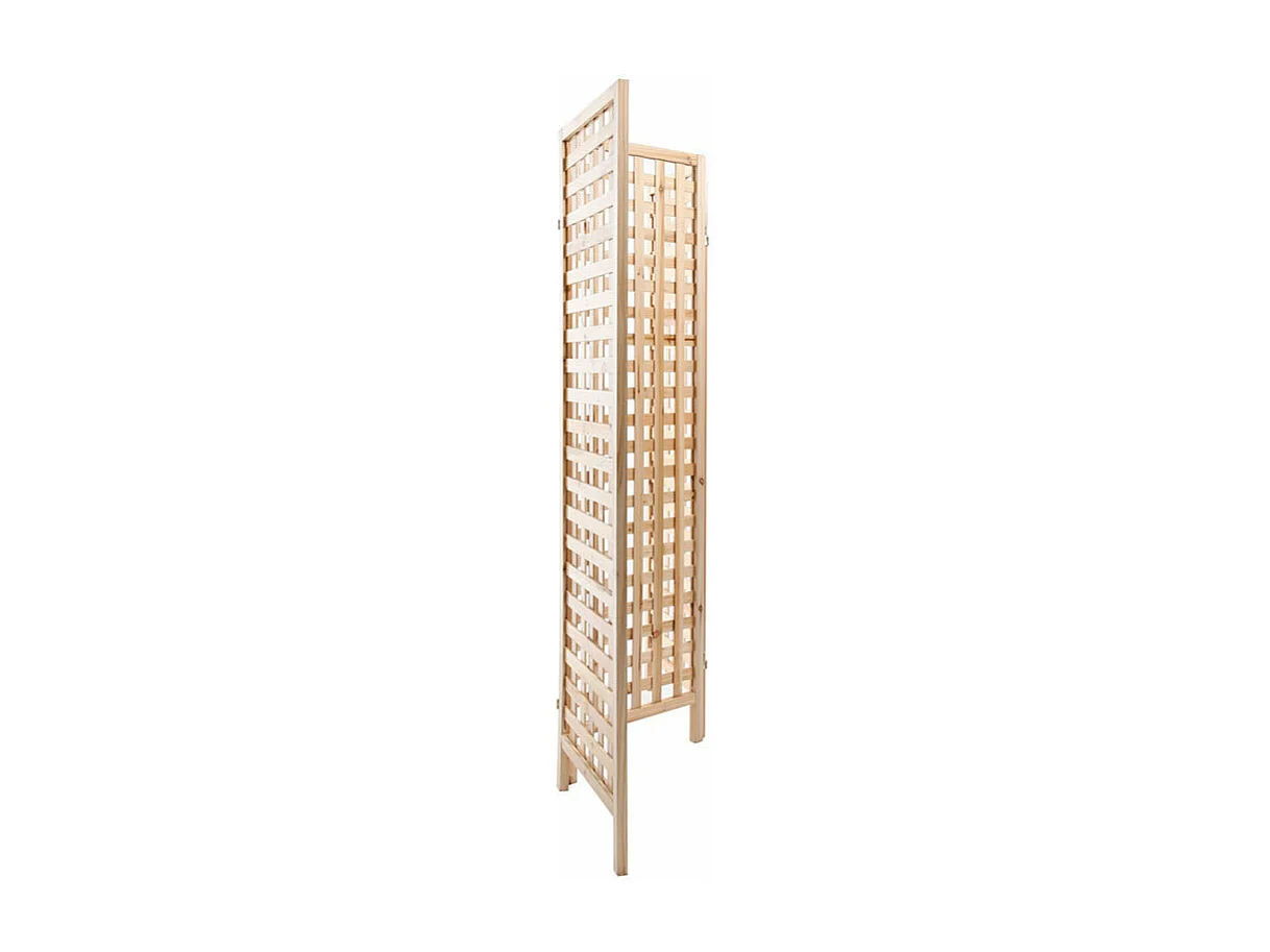 Paravent en bois clair motif ajouré 3 vantaux L133 cm AKKIKO