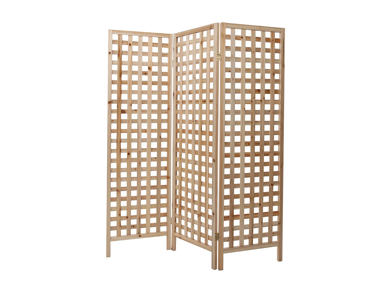 Paravent en bois clair motif ajouré 3 vantaux L133 cm AKKIKO