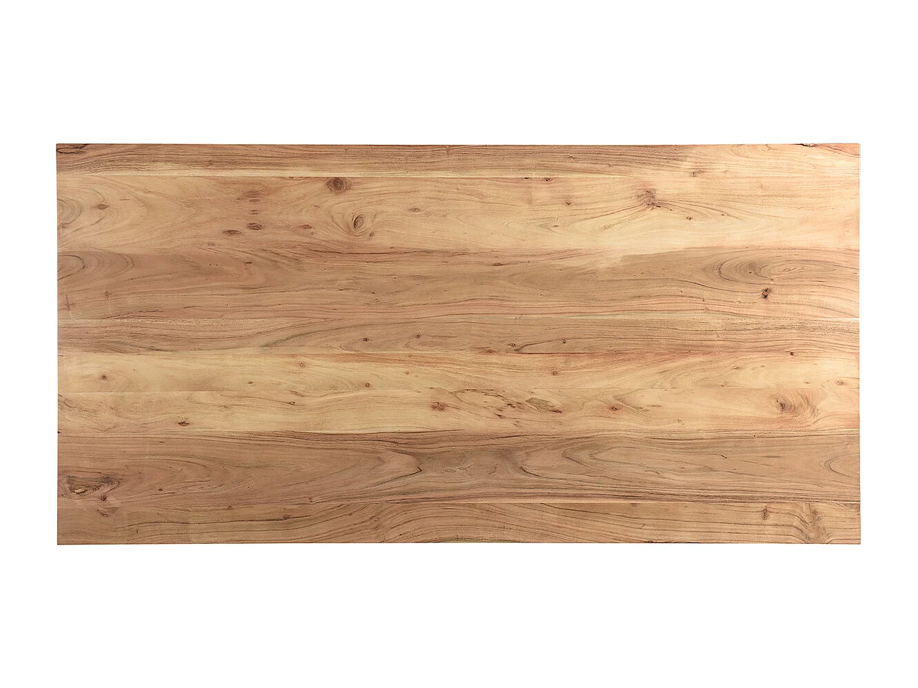 Table à manger rectangulaire industrielle en bois massif et métal noir L200 cm VALLEY