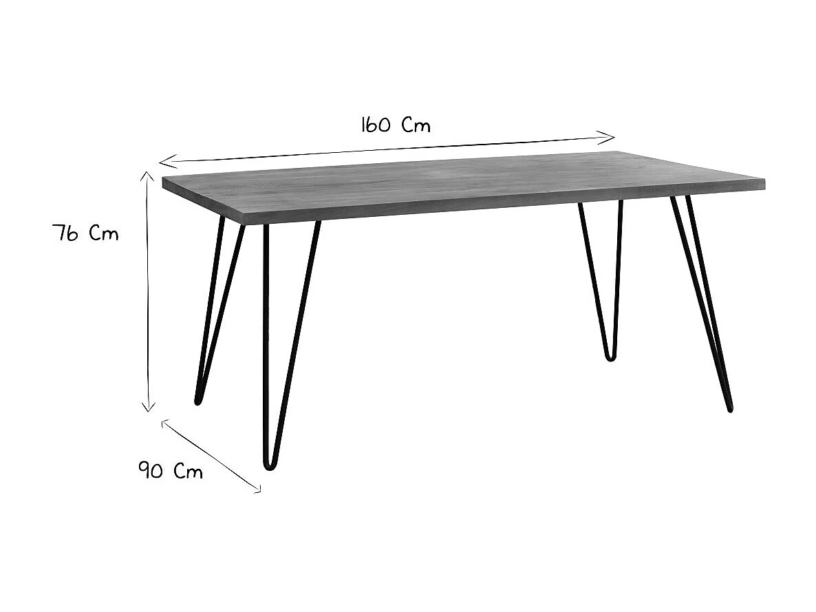 Mesa de comedor rectangular mango L160 cm VIBES