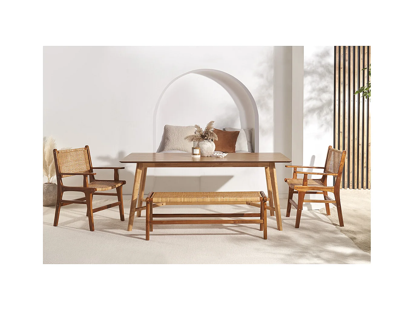 Table à manger scandinave finition frêne L120 cm ELION