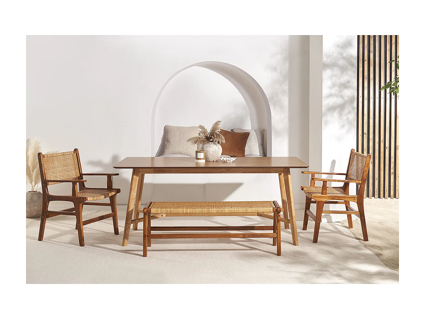 Tavolo da pranzo scandinavo finitura frassino L120 cm ELION