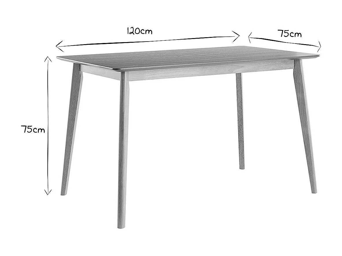 Tavolo da pranzo scandinavo finitura frassino L120 cm ELION