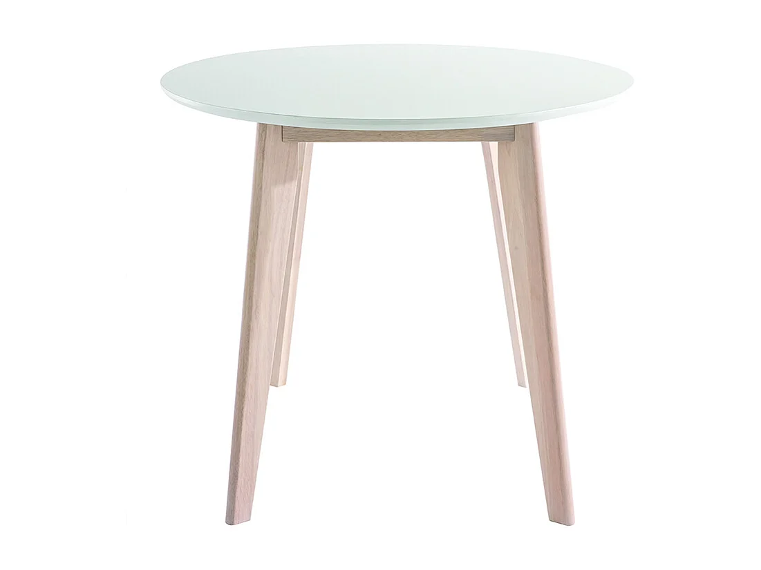 Tisch oval 150 cm Weiß und helles Holz LEENA