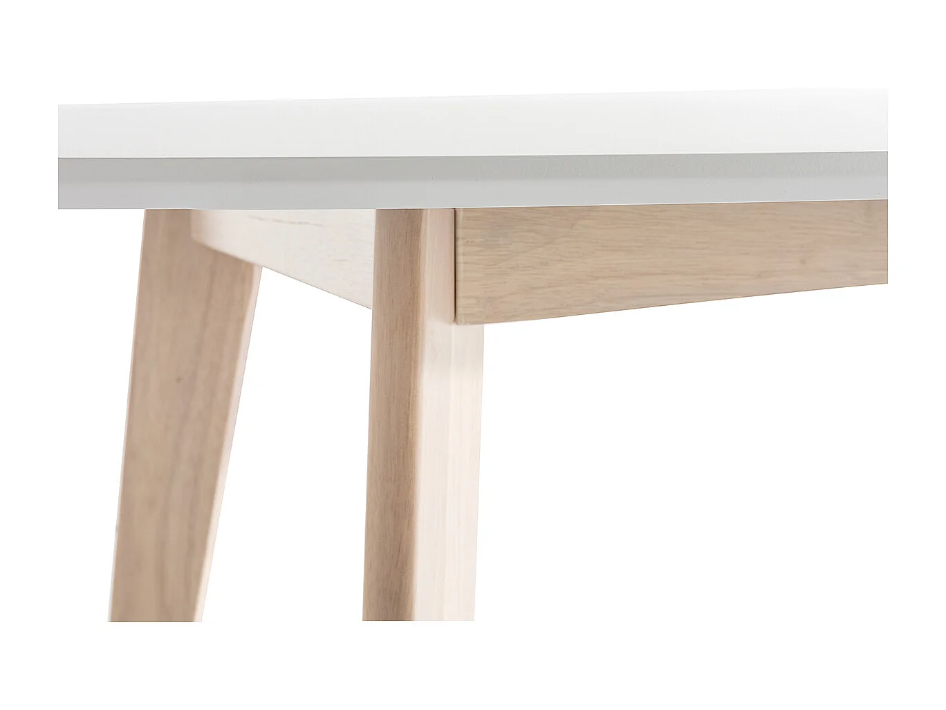 Tisch oval 150 cm Weiß und helles Holz LEENA