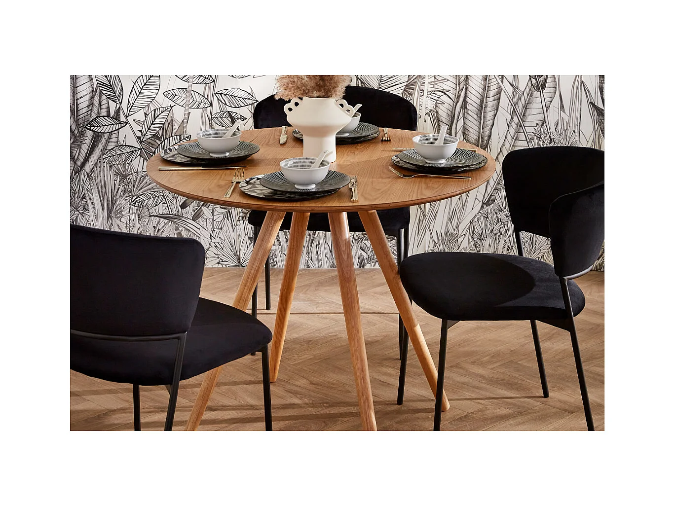 Table à manger ronde bois clair D90 cm ARTIK