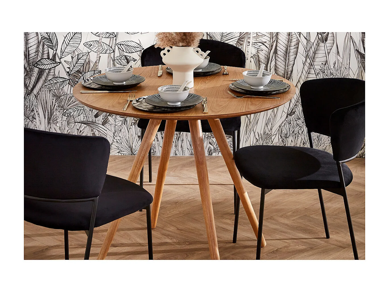 Tavolo da pranzo design rotondo frassino D90 ARTIK