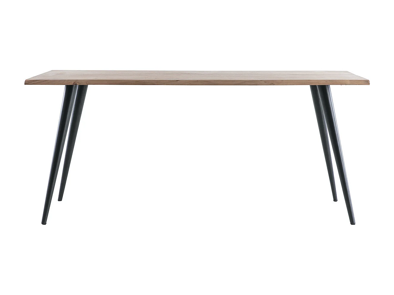 Table à manger rectangulaire industrielle en bois massif et métal noir L175 cm EDGE